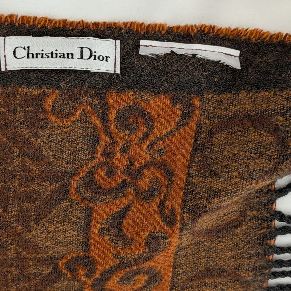 Dior Shawl/Scarf in Rich Brown and Black